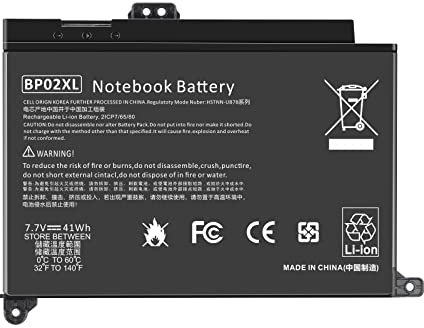 ARyee BP02041XL Battery Compatible with HP Pavilion 15-AU010WM 15-AU018WM 15-AU123CL 15-AW053NR 15-AU159NR 15-AU030WM, Replacement for BP02XL BP02041XL TPN-Q172 TPN-Q175 2ICP7/65/80(7.7V 41Wh)