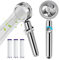 Handbrause Kiyaosoka Hochdruck Duschköpfe Turbo Ventilator 360 Grad drehbar, Hydro Jet Duschkopf mit 3 Filtern Turbo-Duschkopf (Silber)