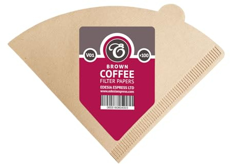 100 Size V01 Brown Coffee Filter Papers, Compatible with Size 01 by EDESIA ESPRESS