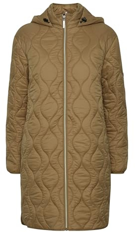 fransa FRPADMA Damen Steppjacke Übergangsjacke Jacke mit Kapuze Reißverschluss lange Passform leicht gefüttert, Größe:M, Farbe:Malt Ball (181014)