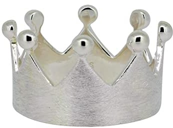 Kronenring Damen – 925 Sterling Silber Ring gebürstet, Crown Ring mattiert, eleganter Bandring, Geschenk für Frauen, Silberring, Bandring | RG: