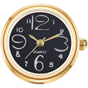 JewelryWe Ringuhr Fingeruhr Damen Ultradünn Rund Analog Quarz Ring Uhr Verstellbar Fingerringuhr Uhrenring Gold Schwarz