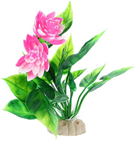 VOCOSTE 1pcs Fish Tank Aquarium Decorations Plants, Pink 5.91