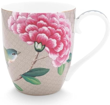 PIP STUDIO 51002367 Blushing Birds Henkelbecher XL khaki 0,45 l (1 Stück)