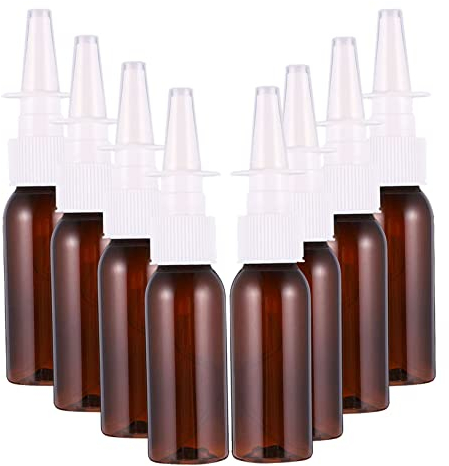 FRCOLOR 8 Stücke Runde Schulter Nasenspray Flasche Glas Sprühflaschen Nebulizador Braune Glas Sprühflasche Kleine Sprühflasche Für Die Nase Nasenspray Flasche Leere Nasenpumpe