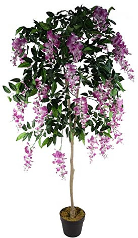 Leaf Design UK - Albero di glicine artificiale, realistico, 150 cm, colore: Rosa
