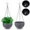Moollyfox 2 Stück Blumenampel Außen, Ø 21cm Selbstbewässerung Blumentopf Hängend, Hängeampel Outdoor Kunststoff, Hängeblumentöpfe mit Rostfrei Ketten, Hängeampeln für Draußen Innen Decken Pflanzen