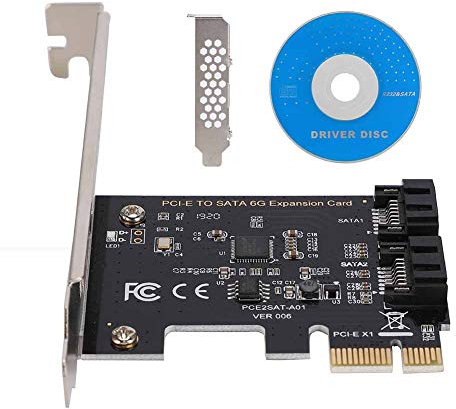 Adattatore PCI-E, Scheda PCIe SATa 2 Porte PCI-E a Scheda di Espansione SATA, Scheda Controller 6Gbps PCI-E (2X 4X 8X 16X) SATa 3.0 per Windows 10 8 7 XP Vista Linux, Supporto SSD E HDD