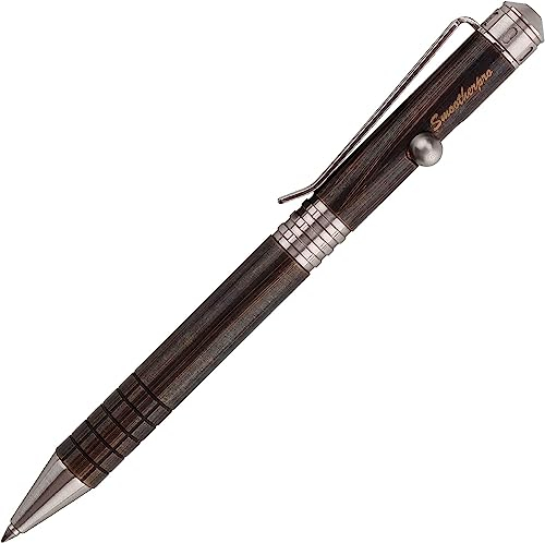 SMOOTHERPRO Massivem Messing Kugelschreiber Bolt Action Kugelschreiber Kompatibel mit Parker Minen für Geschenk Büro Schule Business Farbe Retro Schwarz (SPR138BK)