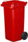 IMJ-Global Abfalleimer | PN-EN 840 | 120 Liter | mit Rollen | System zur mechanischen Entnahme | Kunststoff | rot