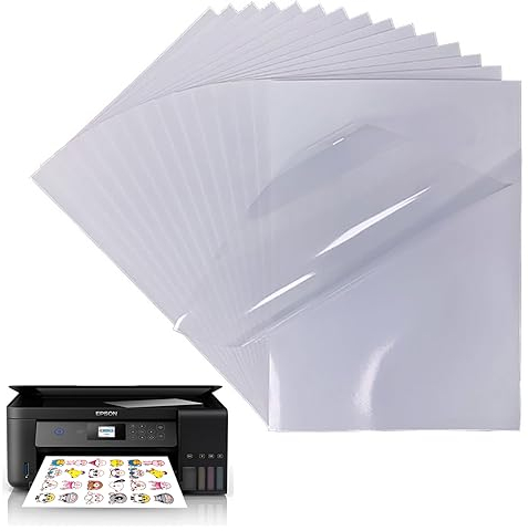 Aufkleberpapier Selbstklebende, Bedruckbares Vinyl, Vinyl-Aufkleber Papier, Vinylfolie Sticker Papier, Kompatibel mit Den Meisten Tintenstrahldruckermodellen, 20 Stück (Nicht Wasserdicht)
