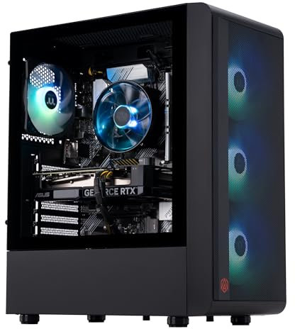 ADVANCED BATTLESTATIONS ABS Stratos Ruby High Performance Gaming PC – AMD Ryzen 7 5700X - GeForce RTX 4060 Ti 8G - 32GB DDR4 3200MHz - 1TB M.2 NVMe SSD – ASR5700X4060TI8G