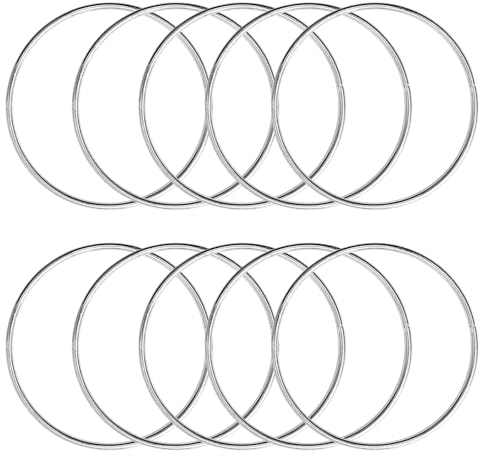 KALIONE Metallringe zum Basteln 10 Stück 5cm Silber Metallringe Metall Ringe Deko für Traumfänger Ring, Makramee Ring, Wickeltechnik, Floristik,Hochzeitskranz,Hoops