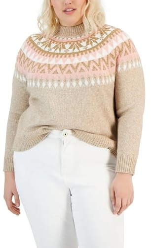 Tommy Hilfiger Damen Fairisle Langarm-Pullover mit Rundhalsausschnitt Pullover