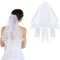 ZKGYUS Braut Schleier Damen Weiß, Brautschleier, Schleier kurz Brautschleier Tüll Hochzeit Kurzer Schleier Satinkante mit Kamm für Hochzeit Junggesellinnenabschied Party