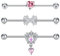 AVYRING 14G en argent Piercing Industriel, Barbell industriel en acier chirurgical avec pendentif papillon et cœur, Boucles d'oreilles double cartilage helix pour femmes de 38mm