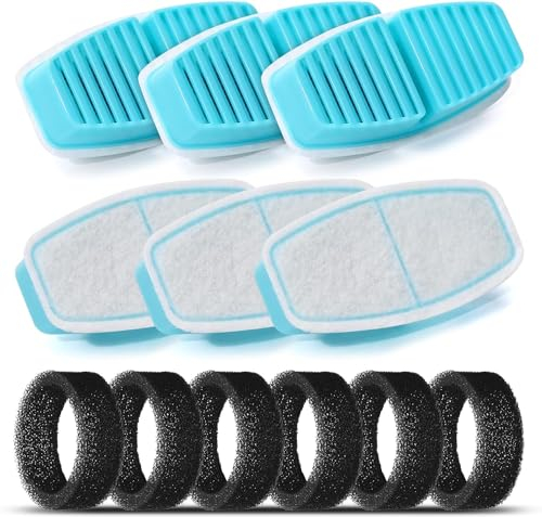 BEMOONY Katzenbrunnen-Filter, 6 Kohlefilter + 6 Schwämme, Multi-Filtration, für 3.2L Trinkbrunnen für Katze(H7), Filtration von Schwebehaaren, Wasserenthärtung
