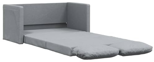 vidaXL Bodensofa, Klappbar Bodenbett Sofa mit Schlaffunktion, Schlafsofa Schlafsessel mit Metallgestell, Klappsofa Sofabett für Wohnzimmer Schlafzimmer, Hellgrau Stoff