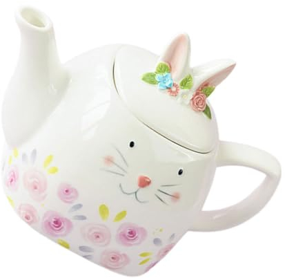 Luxshiny Théière Créative Forme De Lapin Pour Moment De Thé Convivial Maison Ou Au Bureau Résistante Chaleur Et Facile à Nettoyer Idéale Pour Pâques