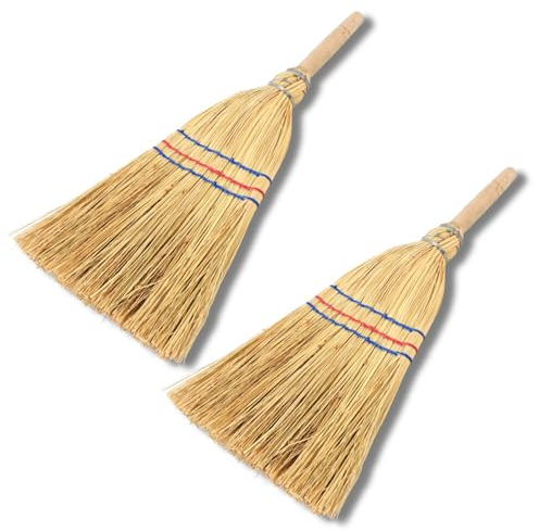 Novatool Lot de 2 petits balais de voyage avec manche court - 40 cm - Pour enfants - Idéal comme balai pour enfants et de camping
