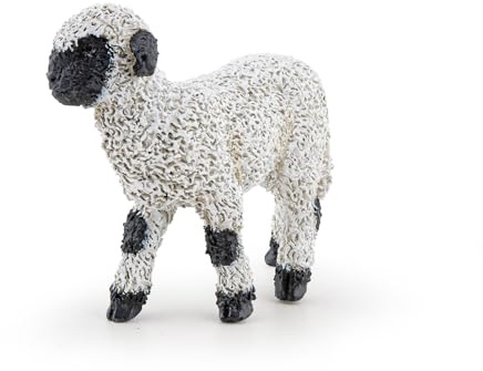 PAPO - Realistische Walliser Schwarznasenlamm-Figur - 3 Jahre + - Kollektion Leben auf dem Bauernhof - Lernspiel Jungtiere - Geschenkidee Spielzeug für Mädchen und Jungen
