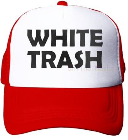 WVVCXCC modischer White Trash - Redneck Lustige Ghetto Erwachsene Trucker Cap Hut Sport Outdoor Geschenke