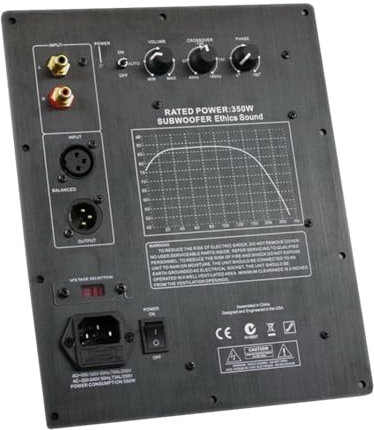 Lorrgasw 220 V HiFi Mono 350 W Caisson de Basses Robuste Amplificateur Actif NuméRique Carte Pure Bass SystèMe Audio Domestique Prise UE