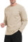 MLANM Men's Round Neck T-Shirt Fashion Simple Comfortable Fabrics Long Sleeve Shirt XXL Khaki