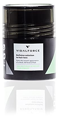 VidalForce Fibra Capilar 100% de origen Vegetal I Polvos voluminizador pelo I Hair building fibers I Polvo voluminizador cabello I Fibras Capilares Negro 5g