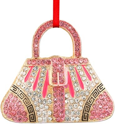 WhatSign Handtasche Weihnachten Ornamente - Metall Handtasche Ornamente für Weihnachtsbaum Dekorationen Weihnachtsschmuck für Frauen Mädchen Schwester Handtasche Weihnachtsbaum Andenken Ornamente