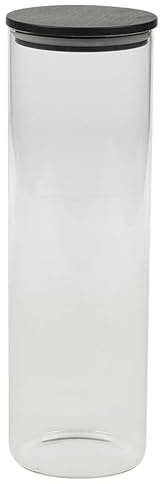 URBN-CHEF Clear Glass Storage Jars with Black Airtight Lids - Perfect for Coffee, Tea, Sugar and Spices - Available in 4 Sizes, Single, 3Pcs or 4Pcs Set
