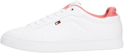 Tommy Hilfiger Damen Vulcanized Sneaker Sporty Low Top, Mehrfarbig (White/Washed Cherry), 42