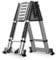 DLNTXFDG Leitern, Teleskopleiter, ausziehbare Aluminium-Teleskop-Trittleiter – kompakte Trittleitern für Zuhause/Dachboden/Büro mit Stabilisierungsstange und Rädern, Tragkraft 150 kg, 3,5 m