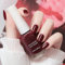 Cherry Red Nail Polish Quick Dry Dark Red Nail Varnish, Long Lasting Chip Resistant Burgundy Red Nail Polish with Water Based Formula Breathable Red Nail Polish for DIY Salon Manicure at Home