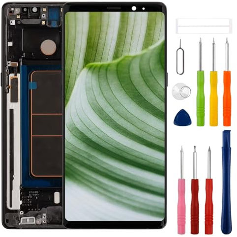 swark [Mit Rahmen] Neue TFT LCD Touch Screen Digitizer Montage für Galaxy Note 8 N950 LCD Display Touchscreen Digitizer mit aufgerüstetem Reparaturwerkzeugsatz-Keine Fingerabdruckfunktion