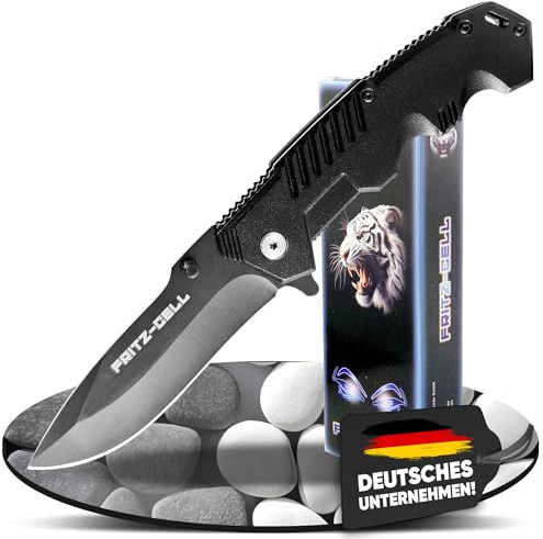 fritz-cell Klappmesser Einhandmesser Survival Messer schwarz MX57