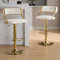 chairus Tabourets de Bar en Velours Lot de 2 Chaises de Bar Dorée Moderne, Chaise Haute Cuisine avec Repos Pied, Beige