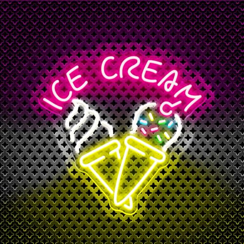 Ice Cream Neon Sign Light up Acrylic LED Light Sign with USB Powered Ice Cream Letter Neon Light for Business Store Drink Shop Bar Party Cafe Restaurants Bedroom Windows Decorations 11.42 x 11.02