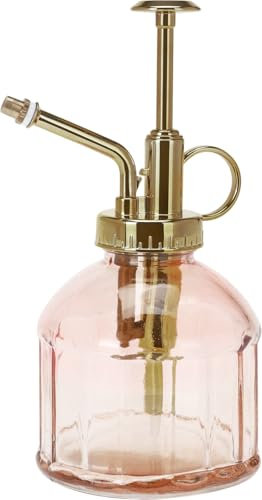 Muddy Hands 200ml Glass Plant Mister - Vintage Spray Bottle with Pump - Outdoor Garden Flower Indoor Home House Plant Fine Mist Sprayer Watering Can (Rose)