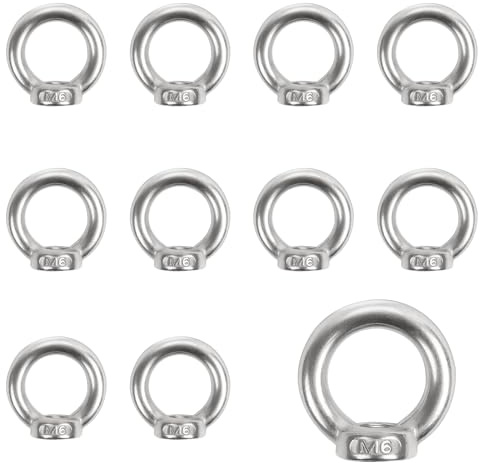 10 Stück Ringmutter M6 Edelstahl, Ösenmutter für Befestigung | 10 Stück Ringmutter M6 Edelstahl, Ösenmutter für Befestigung