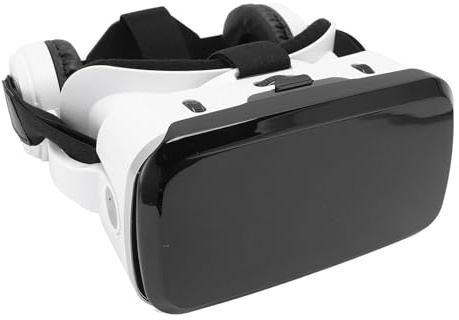Tosuny 3D-Virtual-Reality-Brille mit Kopfhörern, Verstellbarer Pupillenabstand, VR-Brille für TV-Spiele, Filme, Kompatibel mit 5,5 Bis 7,2 Zoll Großen Handys