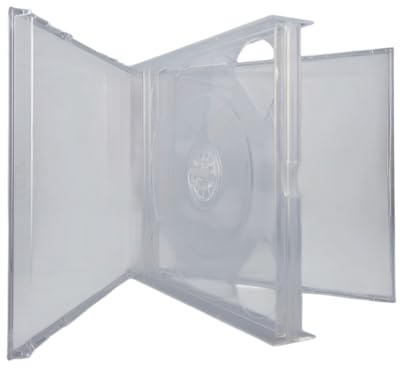 RIVERMEDIA 4‑Way CD Jewel Case – Clear Tray Multi‑Disc Storage Case for 4 CDs – Standard Format 142×125×24 mm (5)