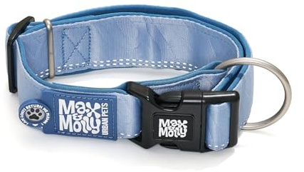 Max & Molly Gotcha! Hundehalsband Breit/37-57cm, Halsband Hund mit Smart ID, gepolstertes Neopren Halsband für Hunde, Ocean, bequem, verstellbar