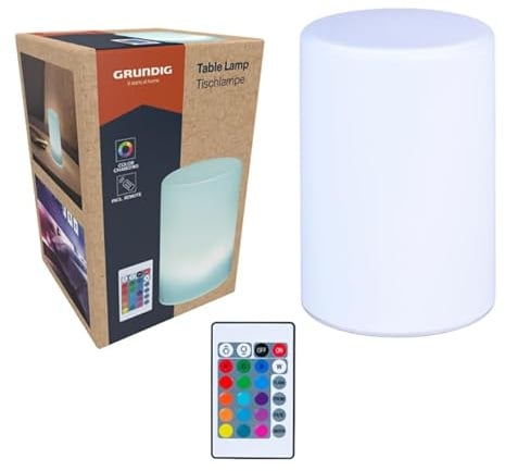 GRUNDIG Nachttischlampe LED - Tischlampe mit Farbwechsel und Fernbedienung - Nachtlicht mit Mehreren Lichteffekten - Led Lampe Batteriebetrieben