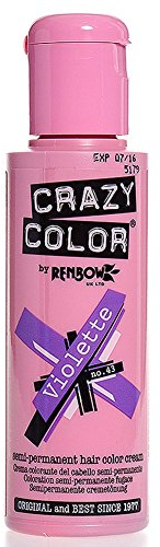 Renbow Crazy Color Semi-permanente Haarfarbe Color Creme – 4 x Violette 100 ml