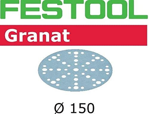 Festool P120 Grit Granat Abrasive Sheet 10-Piece, 150 mm Diameter, Steel Grey
