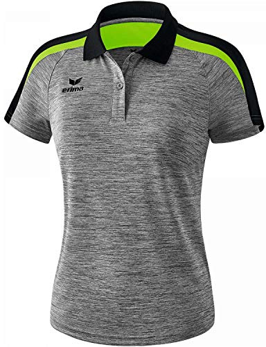 ERIMA Damen Poloshirt Poloshirt, grau melange/schwarz/green gecko, 36, 1111837