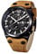 BENYAR Herrenuhr Chronograph Quarz Skelett Militär Herren Sport Outdoor Uhr Großes schwarzes Zifferblatt Braunes Leder