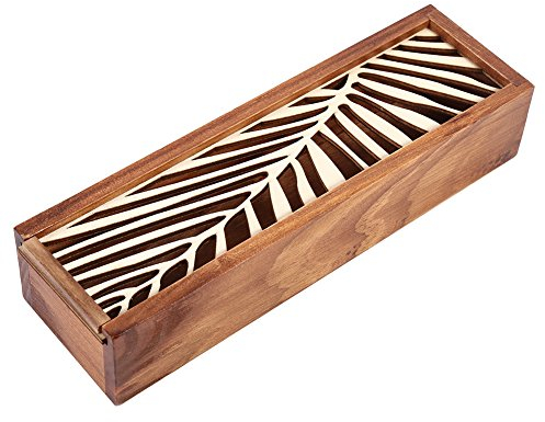 Zerodis Holz Federmäppchen Box Hollow Pen Halter Schreibtisch Veranstalter Student School Office Geschenkbox Holz Bleistift Fall Box Desktop Stationery Lagerung Organizer Student Schule Büro (#2)