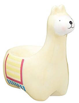 KitchenCraft Ceramic Llama-Shaped Novelty Egg Cup, 10 x 5.5 x 9.5 cm (4 x 2 x 3.5) - Beige